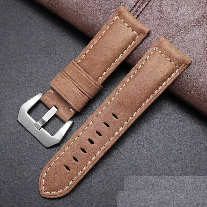 Panerai Replacement Strap Genuine leather Watch Band with Buckle 20 22 24 26mm - Image 9
