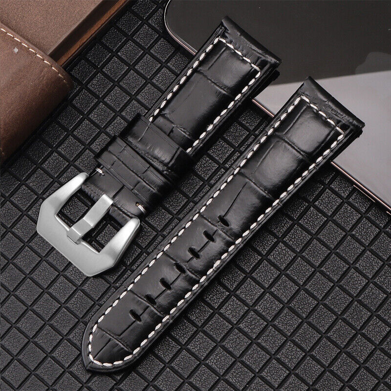 Panerai Replacement Strap Genuine leather Watch Band with Buckle 20 22 24 26mm - Image 14