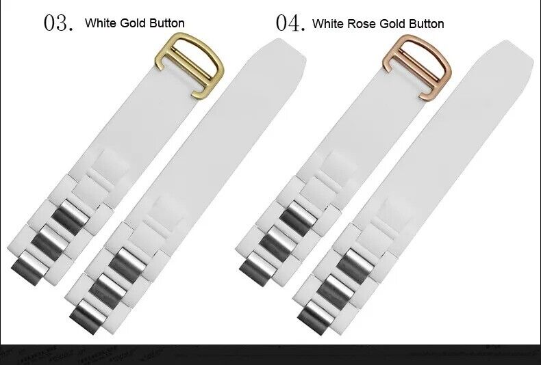 20x10mm Silicone Rubber Strap for Cartier 21 Chronoscaph Autoscaph Watch - Image 3
