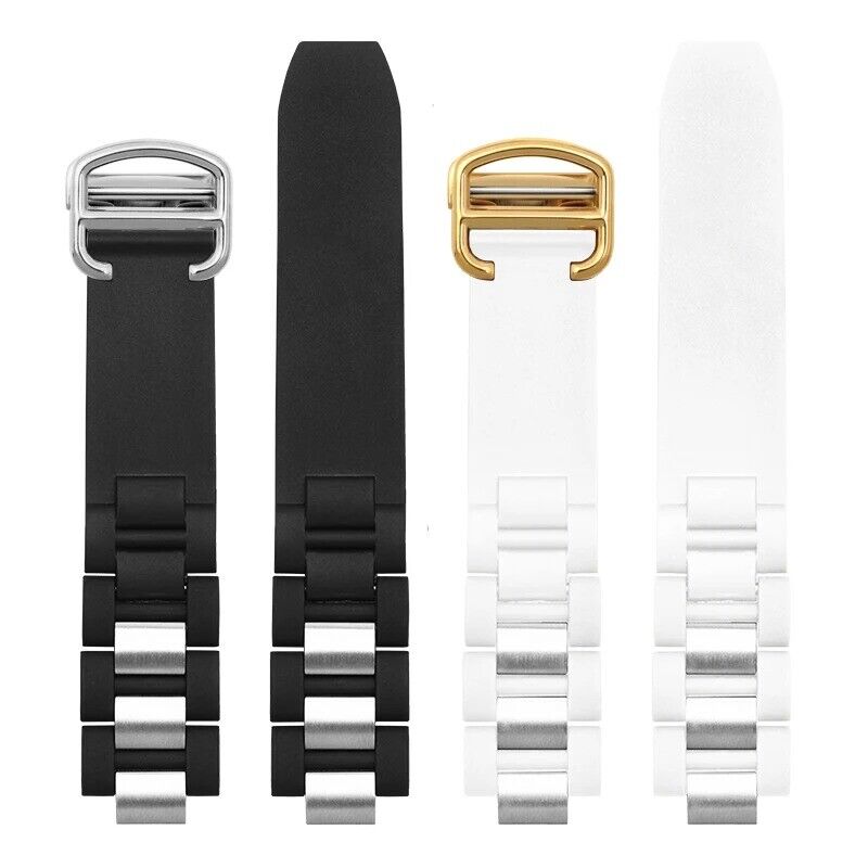20x10mm Silicone Rubber Strap for Cartier 21 Chronoscaph Autoscaph Watch - Image 12
