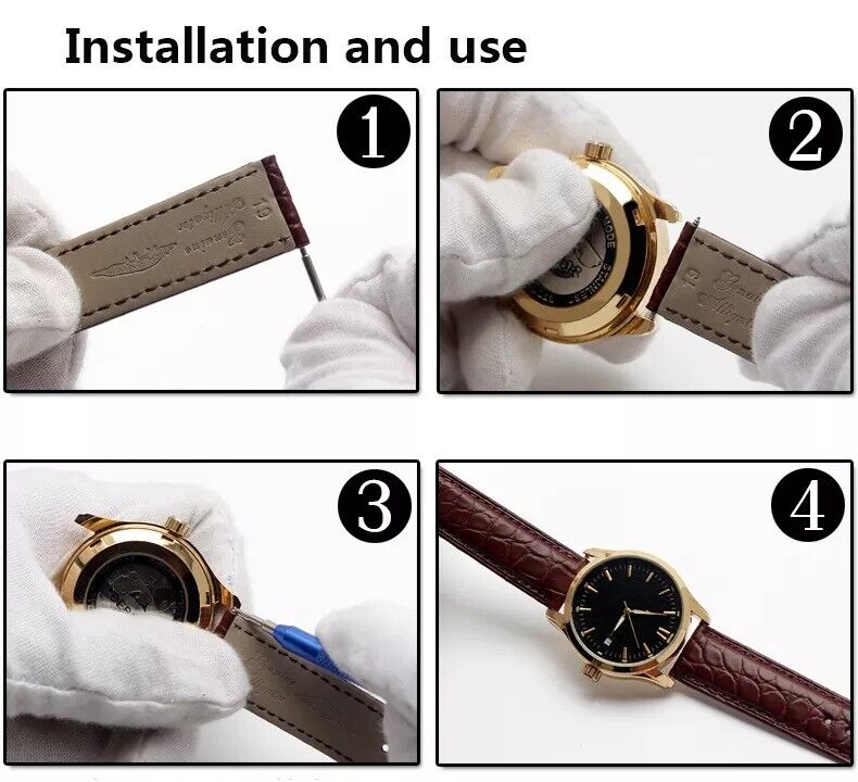 14-20mm Genuine Leather Strap for Cartier Ballon Bleu Watch Folding Buckle Clasp - Image 10