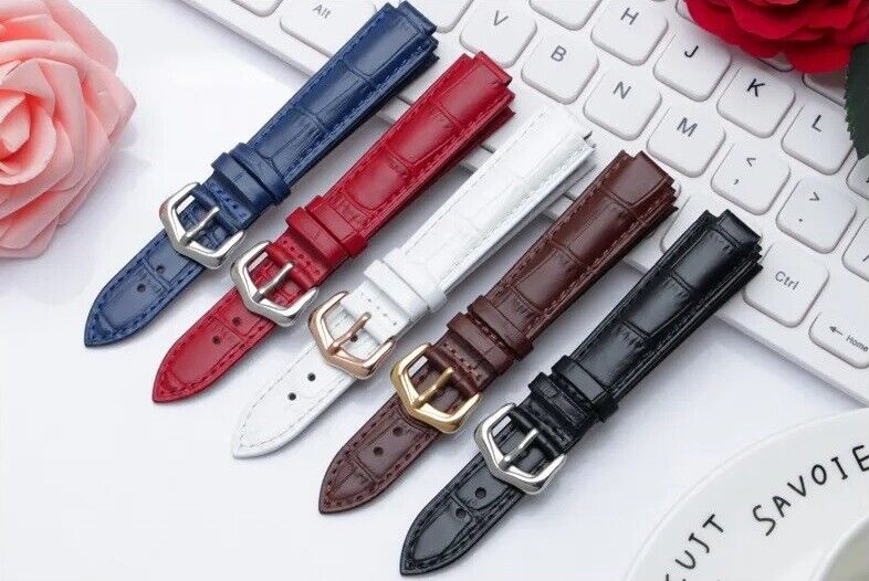 14-20mm Genuine Leather Strap for Cartier Ballon Bleu Watch Folding Buckle Clasp - Image 11