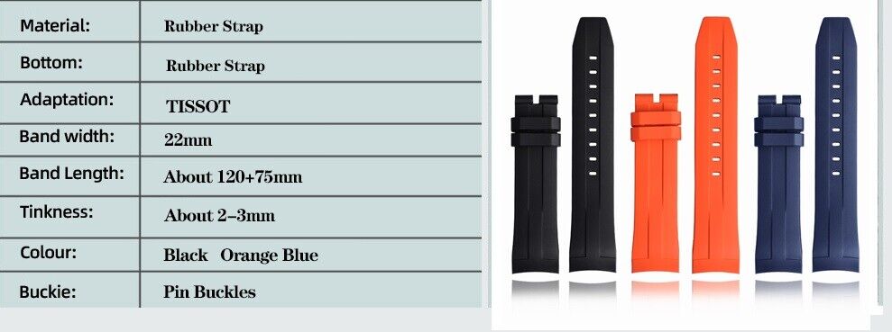22mm Silicone Rubber Watch Band Strap for Tissot Seastar T120 Series Diver - Image 3