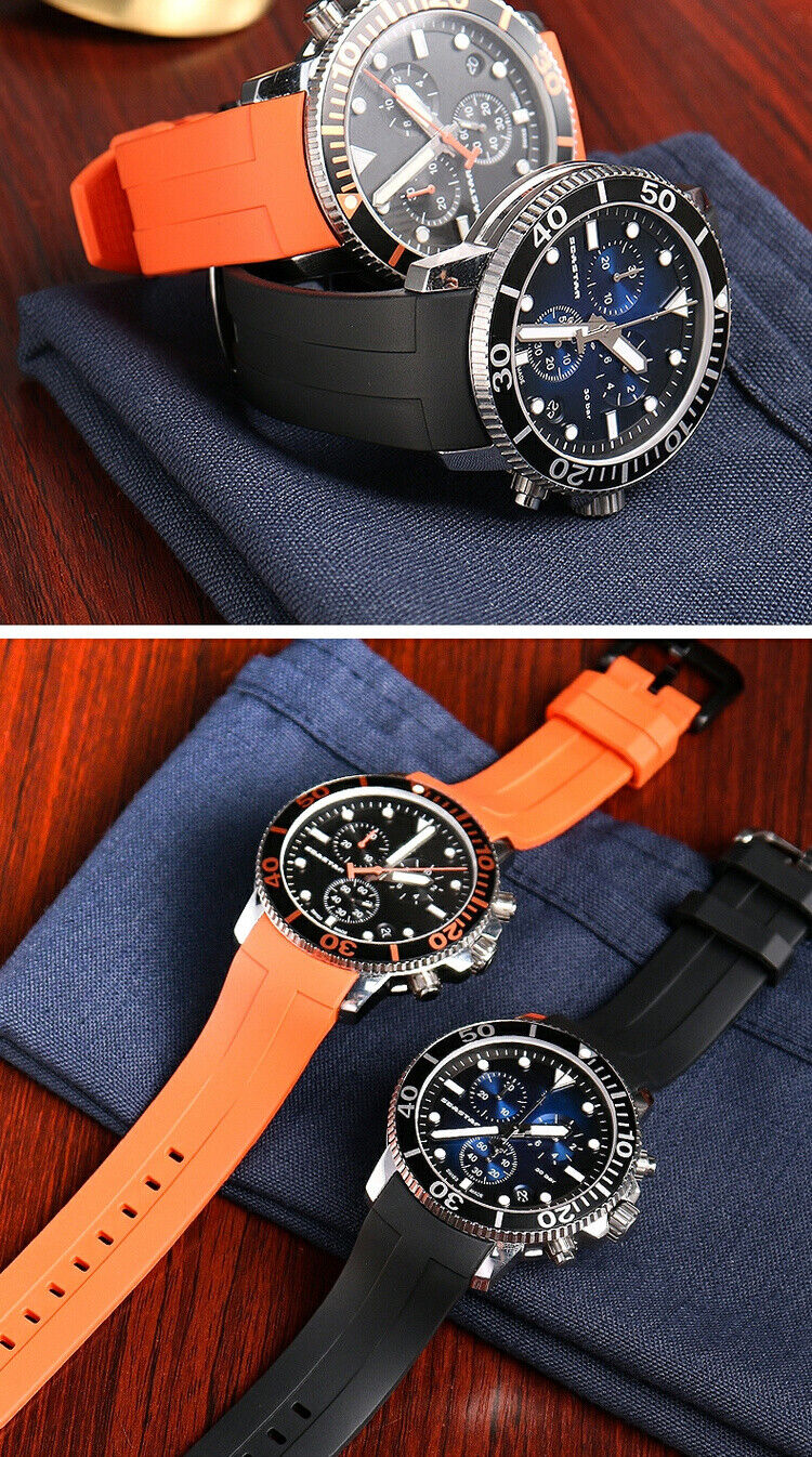 22mm Silicone Rubber Watch Band Strap for Tissot Seastar T120 Series Diver - Image 11