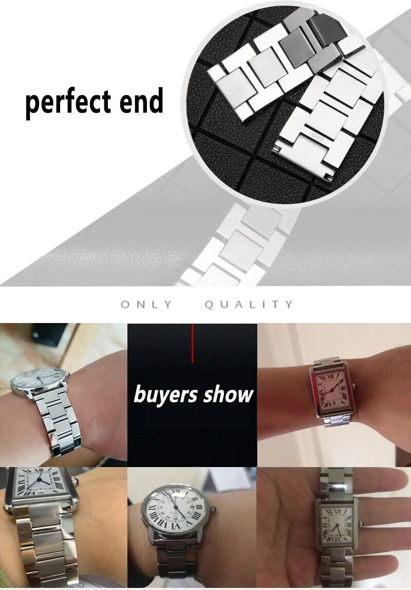16-23mm Stainless Steel Bracelet Strap for Cartier Tank Solo Watch - Image 10