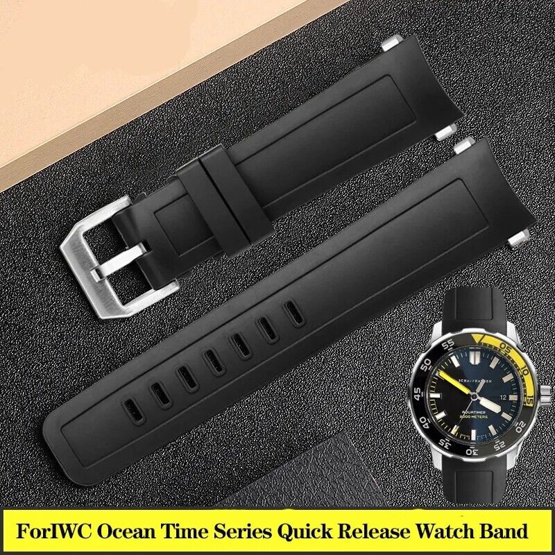 22mm Silicone Rubber Strap Band Fit for IWC Aquatimer Watch Quick-Release System - Image 12