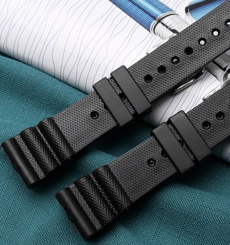 20/22mm Silicone Rubber Strap Fit Seiko 5 SRP601J1 Diver Watch - Image 7