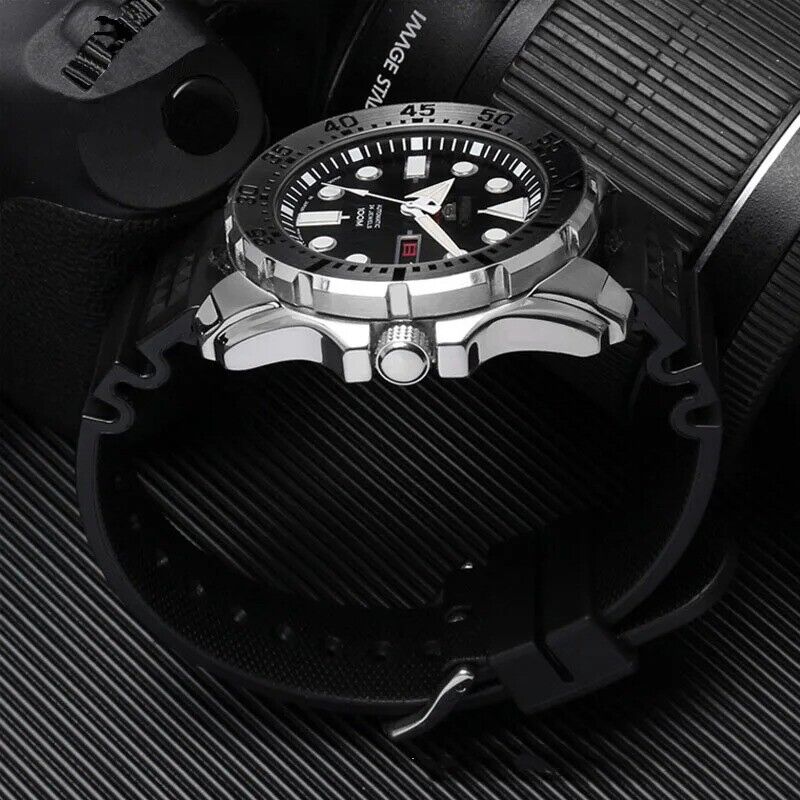 20/22mm Silicone Rubber Strap Fit Seiko 5 SRP601J1 Diver Watch - Image 10